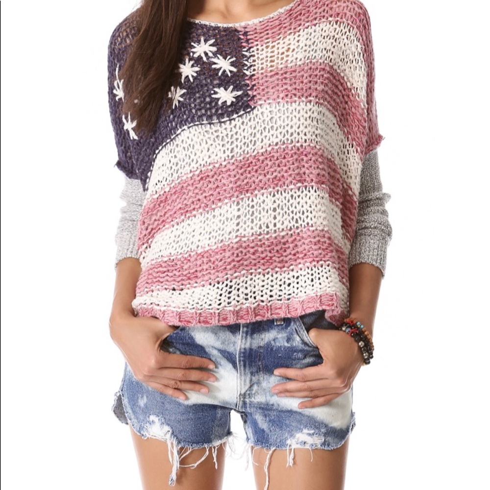 FREE PEOPLE Flag Sweater - Size Small, rare!